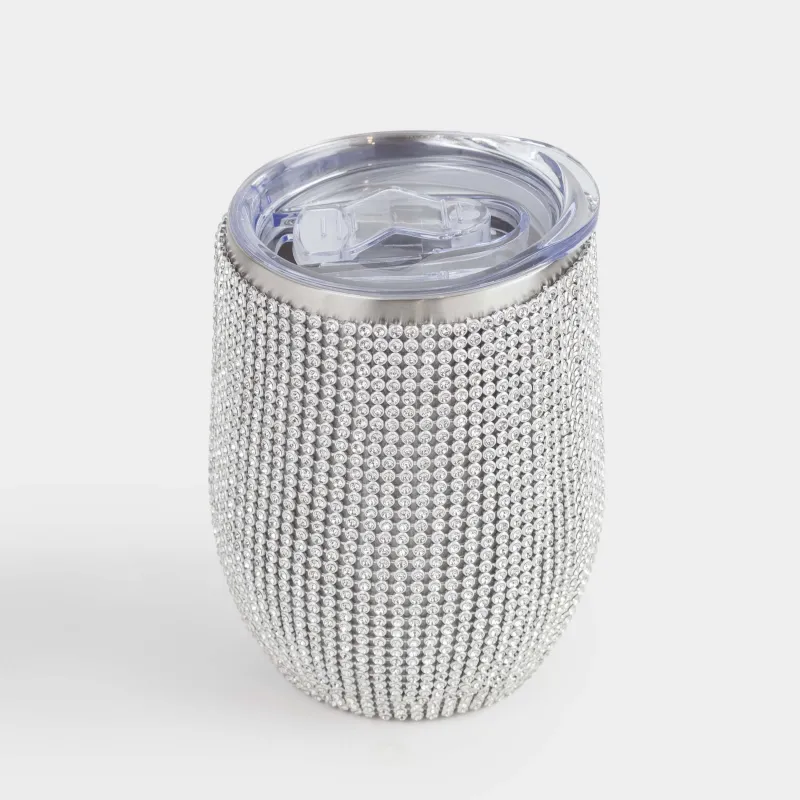 Термокружка, 350 мл, сталь/стразы, серебристая, Crystal shine, image-1