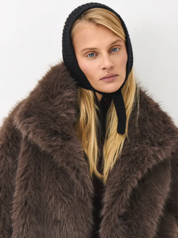 Капор женский, единый размер, акрил/полиэстер/нейлон, черный, Kapor, image-0