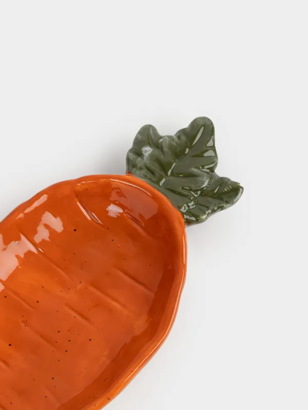 Блюдо, 17х8х2 см, керамика D, оранжево-зеленое, Морковь, Carrot, image-1