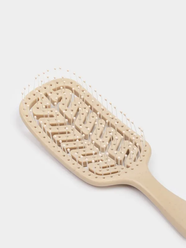 Расческа массажная для волос, 22 см, пластик, бежевая, Zipo, image-3