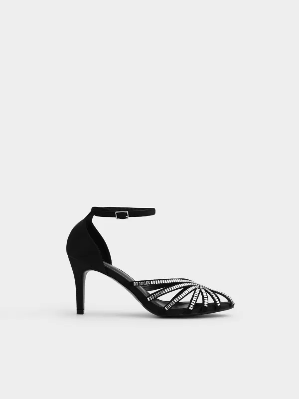 Босоножки из сатина со стразами, Sylvie, image-0