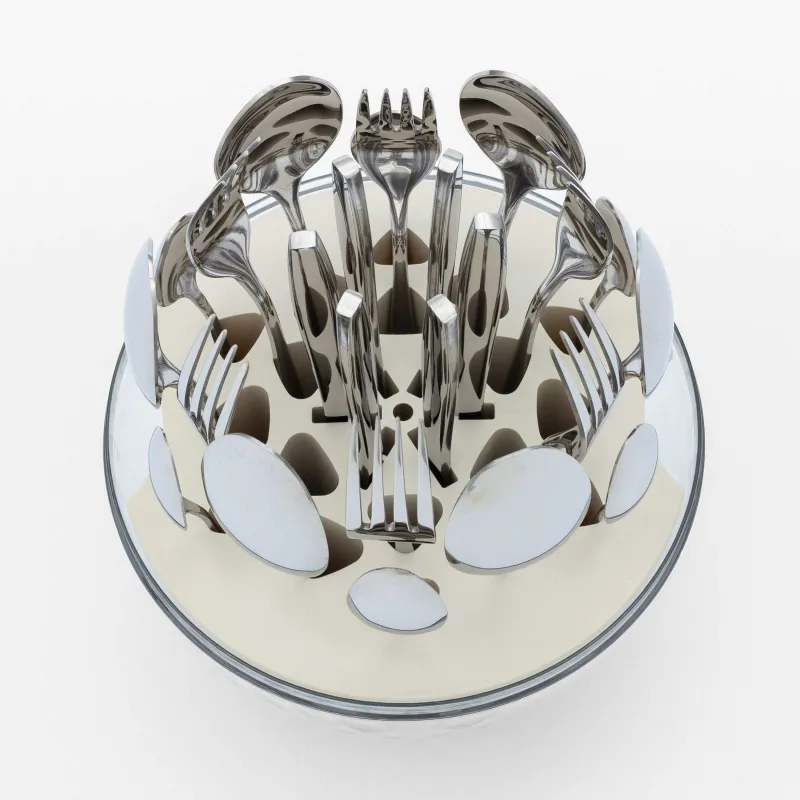 Столовые приборы, 6 перс, 24 пр, в подставке, сталь/пластик, Яйцо