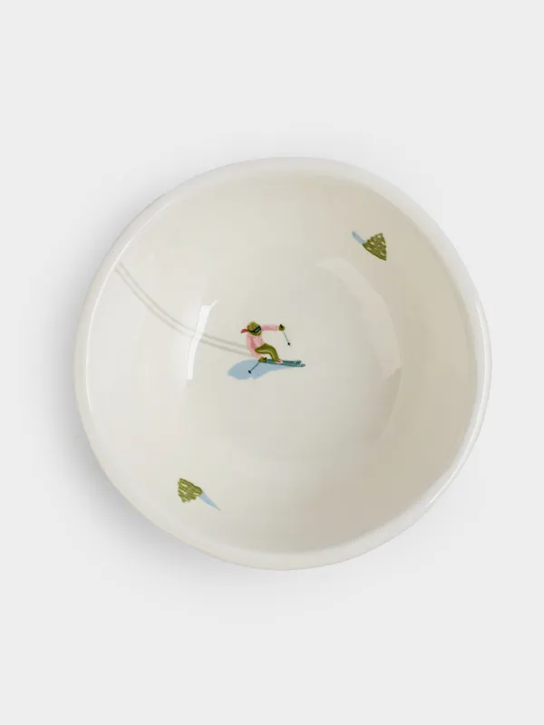 Пиала, 13х5 см, керамика D, белая, Лыжники, Skiers, image-2