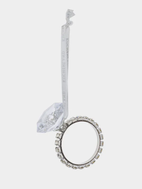 Игрушка елочная, 6 см, Кольцо с кристаллом, Ice crystal, image-1