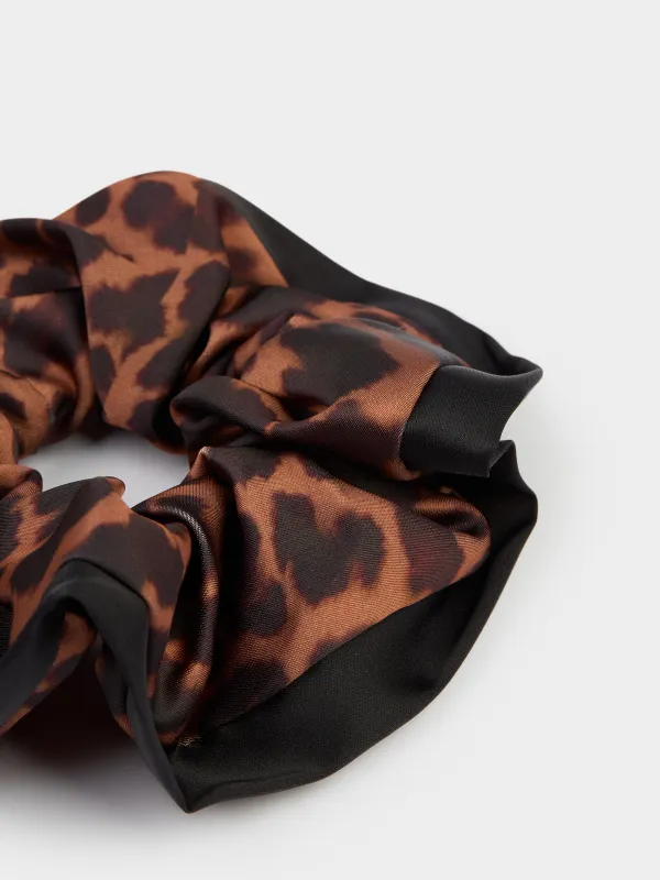 Резинка для волос, бежево-черный, Silk, image-1