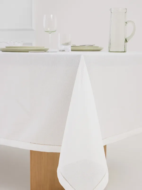 Скатерть, 170х250 см, полиэстер, белая, Hemstitch, image-4