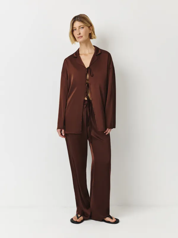 Рубашка домашняя, коричневая, Derin, image-1