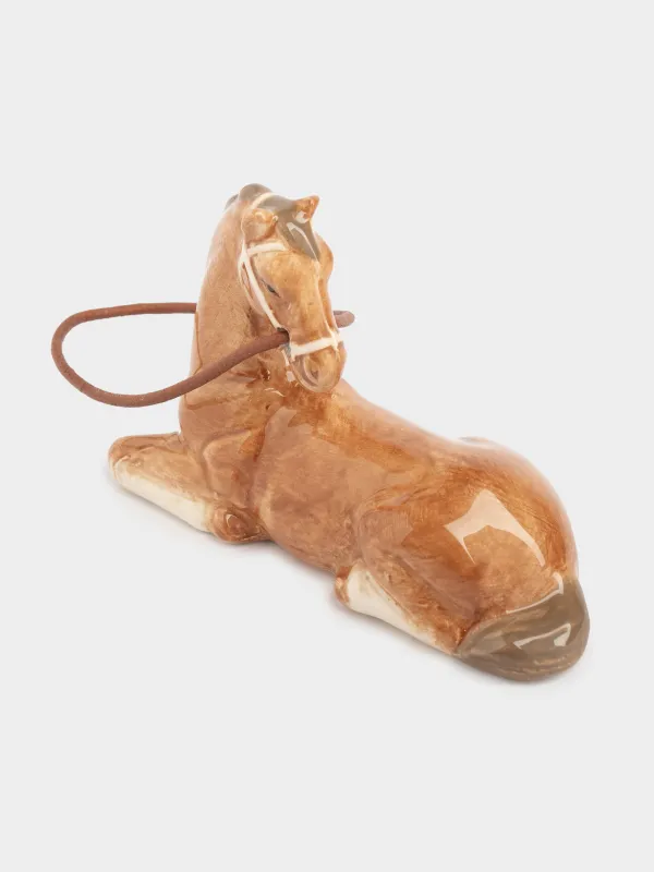 Статуэтка, 7 см, керамика/искусственная кожа, коричневая, Лошадь, Natural horse, image-1