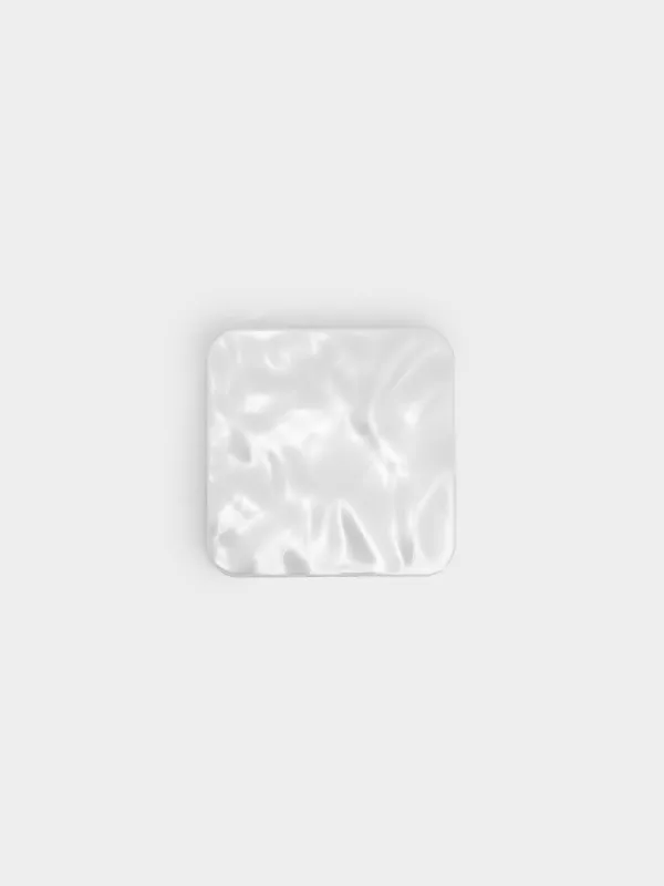 Зеркало карманное, 8x8 см, двустороннее, сталь, серебристое, Волны, Wave, image-3