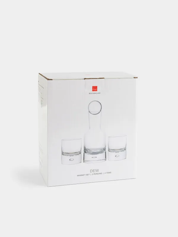 Набор для виски, 3 предмета, графин/стаканы, Пузырь, Dew, image-4
