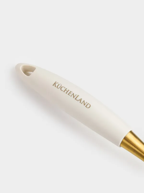 Шумовка, 36 см, силикон/сталь, молочно-золотистая, Pintino, image-2