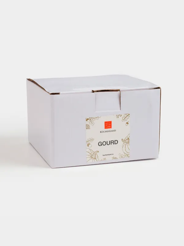 Кокотница, 11 см, 340 мл, с крышкой, керамика, молочно-золотистая, в крапинку, Тыква, Gourd, image-6