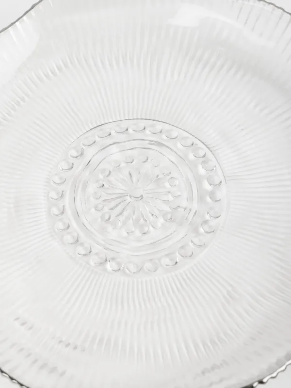 Тарелка обеденная, с серебристым кантом, стекло Р, Argos silver, image-4