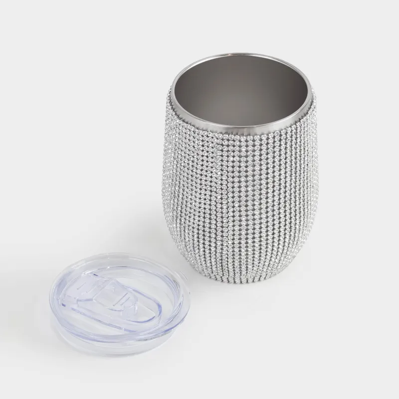Термокружка, 350 мл, сталь/стразы, серебристая, Crystal shine, image-2