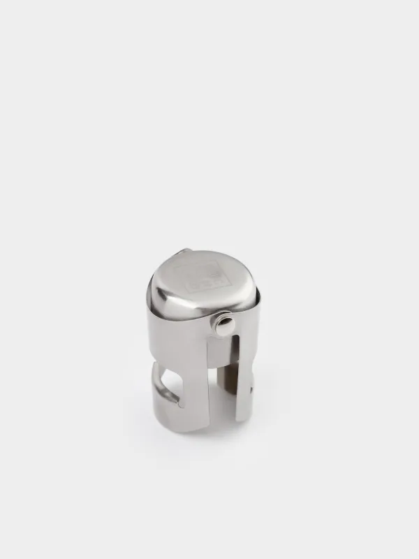 Пробка для бутылки шампанского, 6 см, металл, серебристая, Bar, image-1