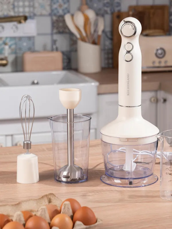 Блендер погружной, электрический, 800 Вт, 4 пр, сталь/пластик, бежевый, Vintage kitchen, image-9