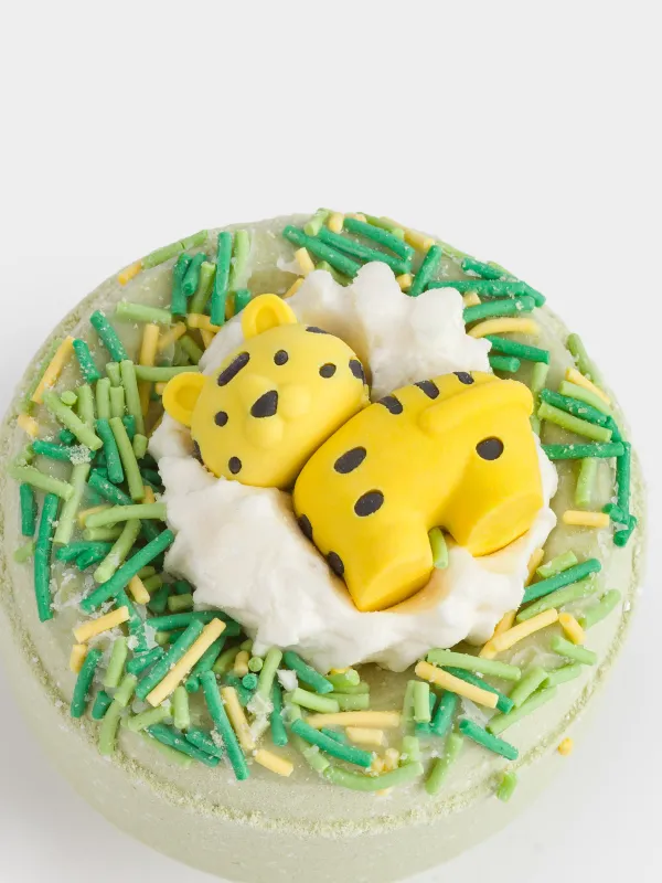 Бомбочка для ванны, 130 гр, с игрушкой, зеленая, Дыня, Тигр, Tiger, image-1