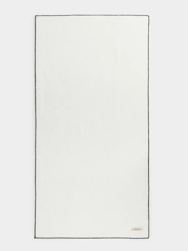 Полотенце, 70х140 см, хлопок, бежевое, Черный кант, Frotte cotton, image-1