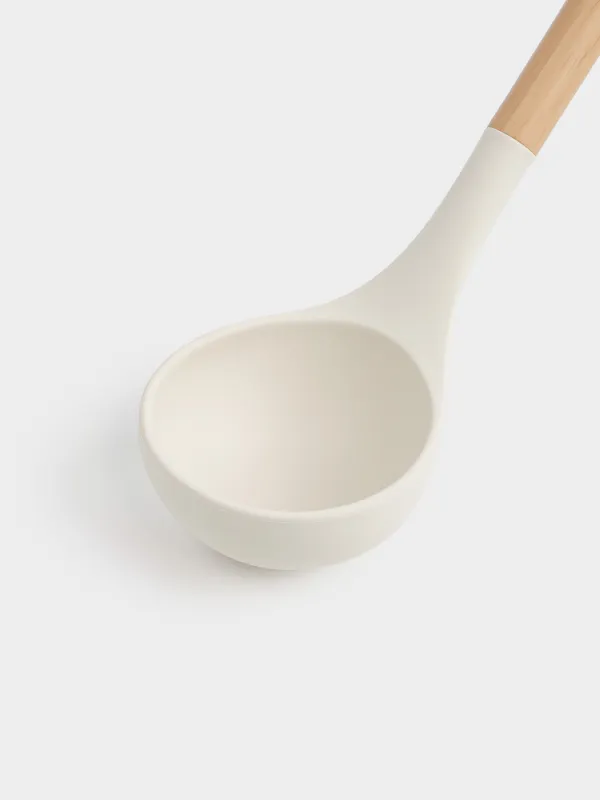 Половник, 32 см, силикон/пластик, бежевая, Letia, image-2