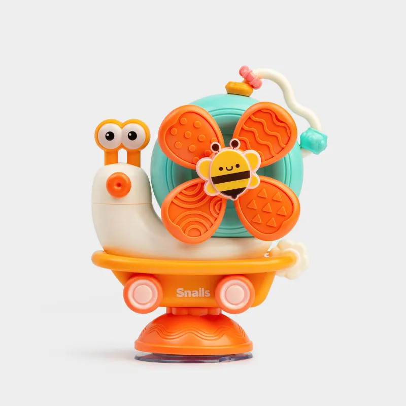 Игрушка развивающая, 12х15 см, пластик, цветная, Улитка на колесах, Kiddy