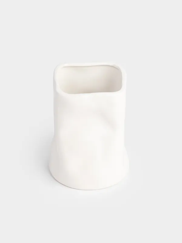 Подставка для кухонных принадлежностей, 16 см, керамика D, белая, Crush, image-1