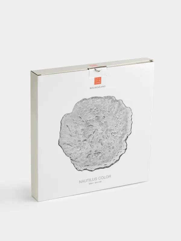 Блюдо, 30х3 см, стекло, серое, Nautilus color, image-4