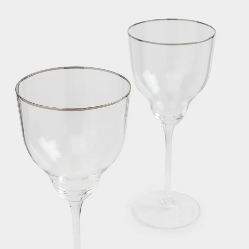 Бокал для вина, 320 мл, 2 шт, стекло, с серебристым кантом, Rimini silver, image-5