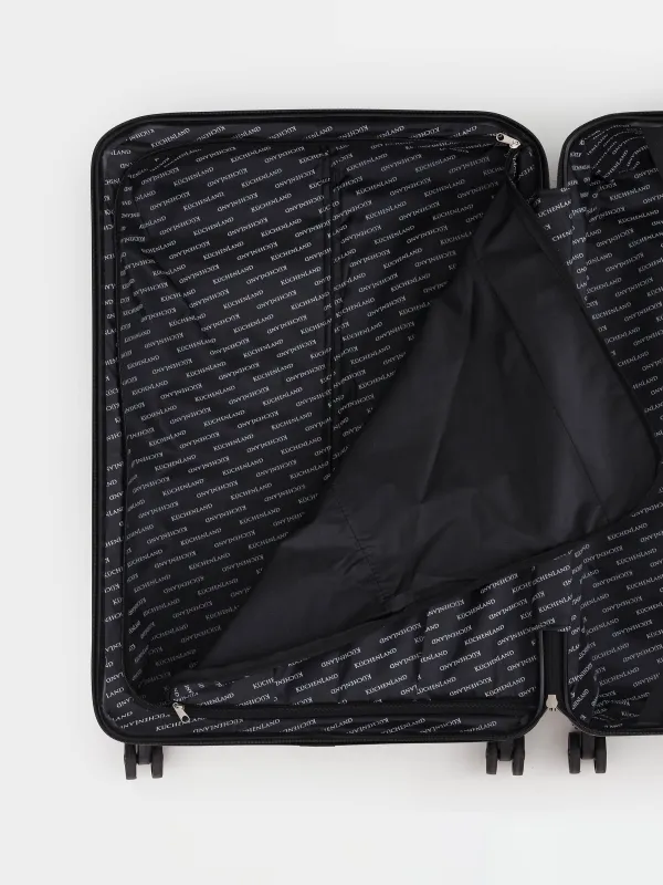 Чемодан L, 52х29х77 см, 4,2 кг, с замком, пластик, черный, Travel comfort, image-13