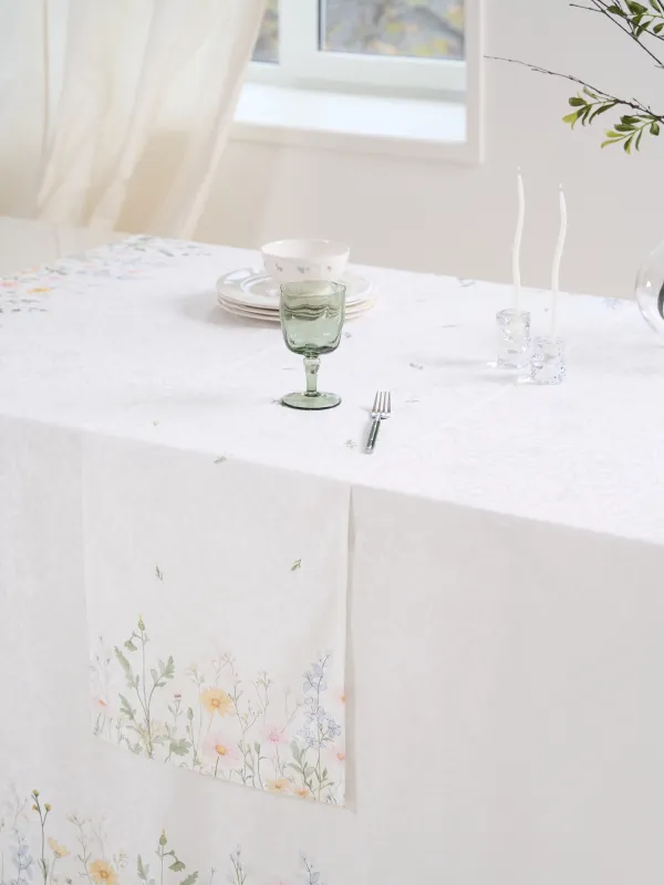 Дорожка настольная, 40х160 см, из жаккарда, Полевые цветы, Petals serenity, image-10