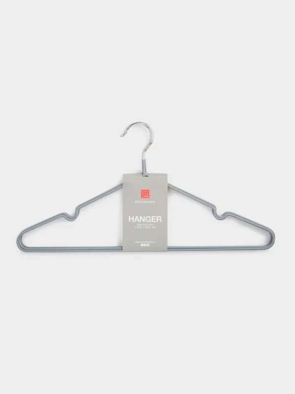 Вешалка-плечики, 40 см, 5 шт, металл с покрытием, серая, Colorful house, image-4