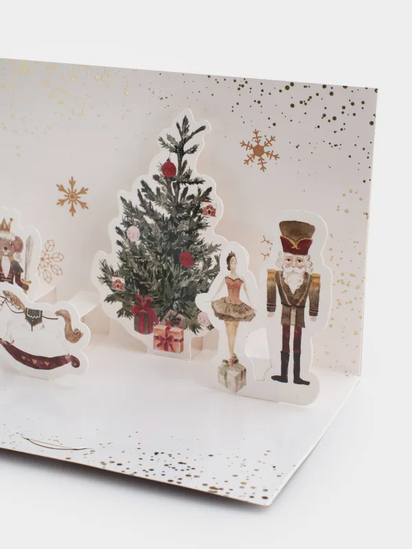 Открытка подарочная 3D, 13х18 см, бумага, бордовая, Елка, Christmas, image-5