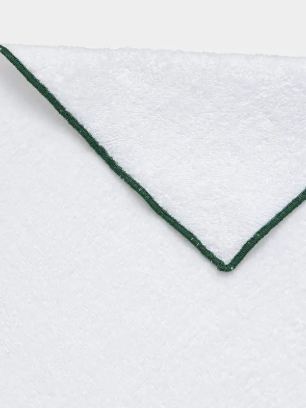 Полотенце кухонное, 40х60 см, хлопок, белое, с зеленым кантом, Домик и ели, Forest house, image-4