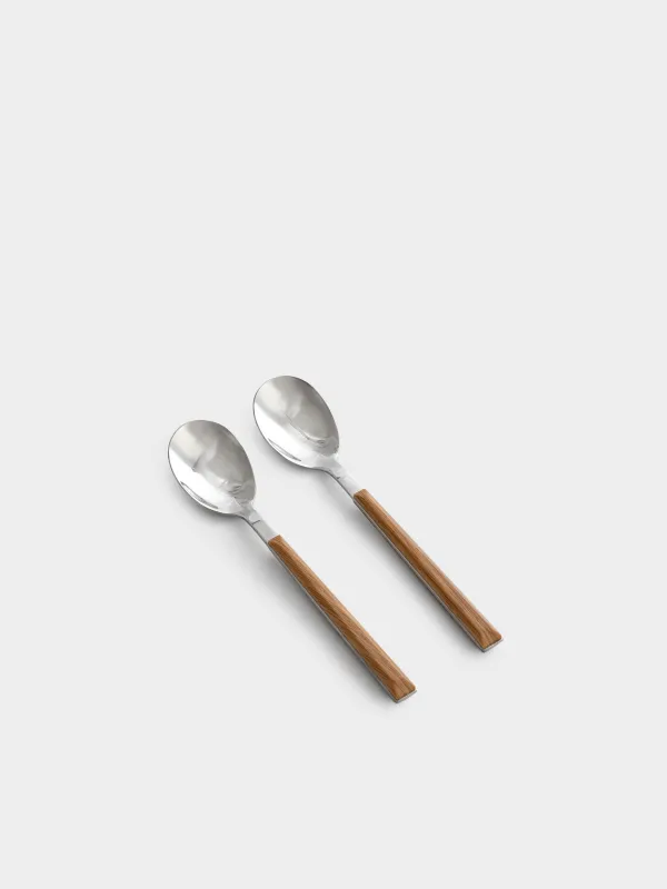 Ложка чайная, 2 шт, сталь/пластик, коричневая, Prague, image-1