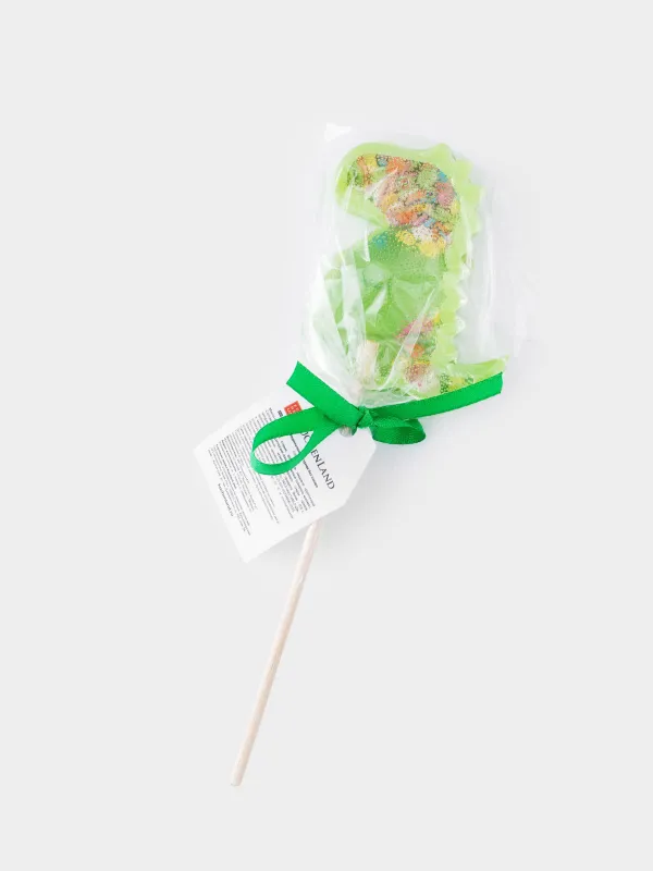Леденец, 40 гр, погремушка, на палочке, изомальт, зеленый, Динозавр, Dino, image-5
