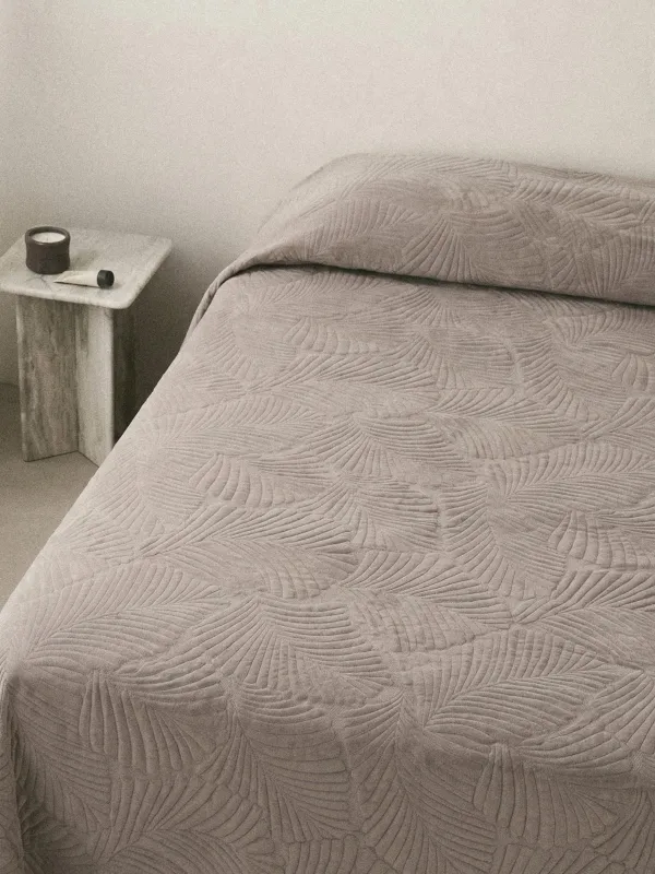 Покрывало, 240х260 см, стеганое, Пальмовый лист, Stitch velvet, image-1