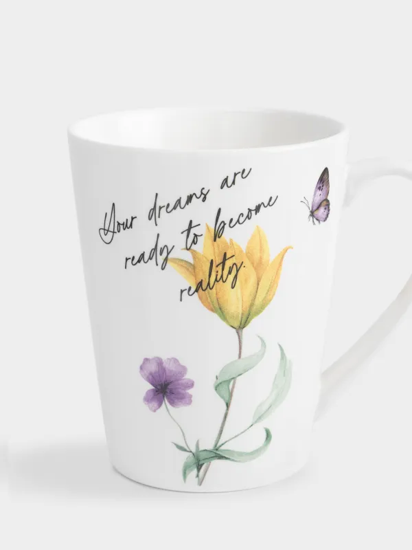 Кружка, 420 мл, Цветы и бабочка, Bloome, image-1