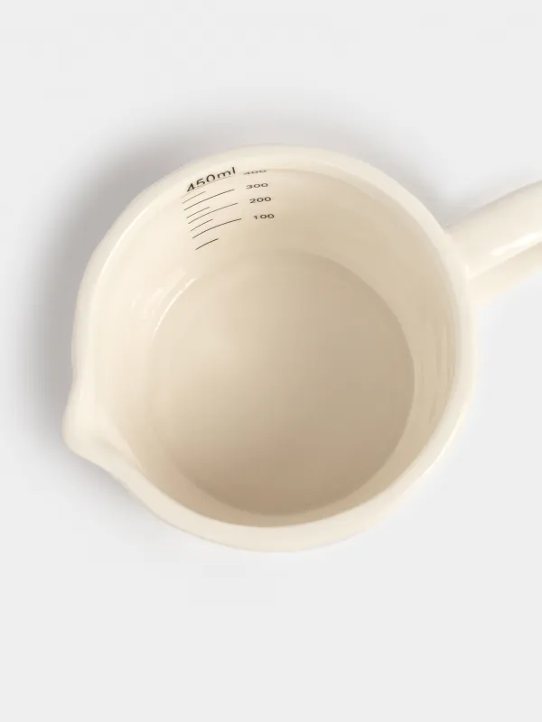 Емкость мерная, 450 мл, керамика, молочная, Мятый эффект, Crumple kitchen, image-3