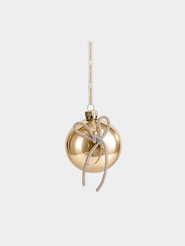 Игрушка елочная, 8 см, Шар с бантиком, Ball christmas, image-0
