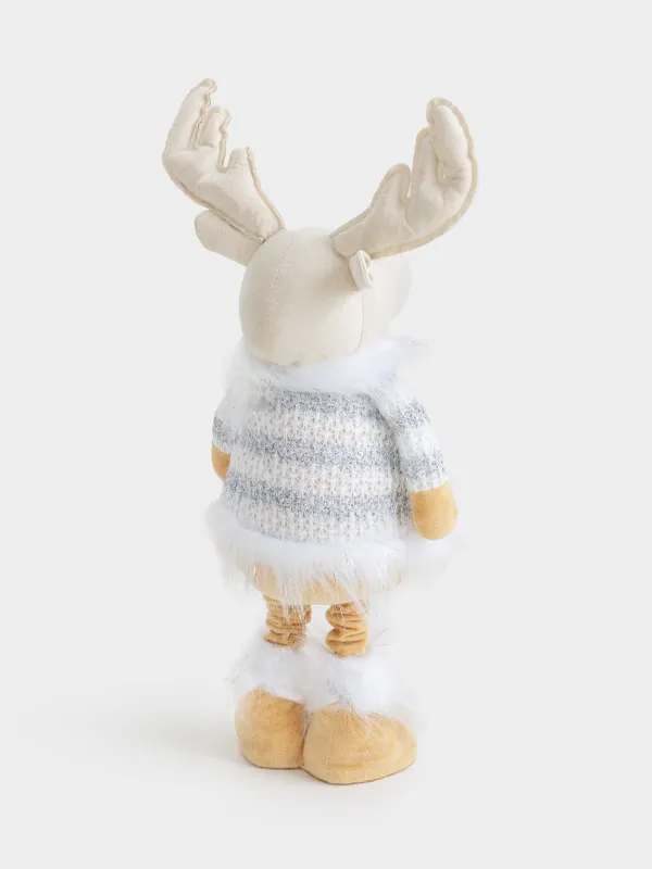 Изделие декоративное, 53/85 см, раздвижное, полиэстер, бежево-серебристое, Олень, Cute, image-4