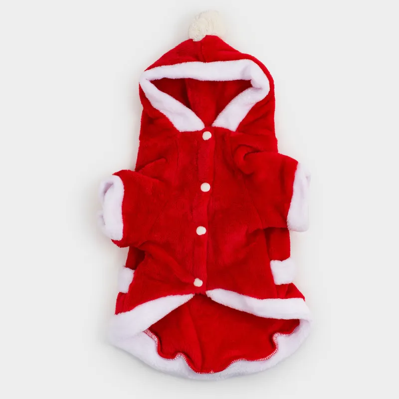 Костюм для животных, карнавальный, полиэстер, красный, Санта, Christmas pet, image-0
