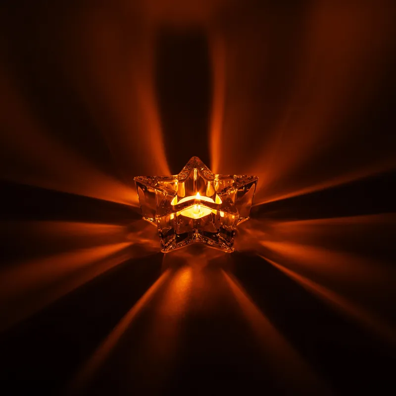 Подсвечник, 6 см, для тонкой свечи, стекло, Звезда, Star, image-5