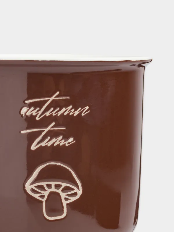 Кружка, 370 мл, фарфор N, коричневая, Гриб, Colors autumn, image-2