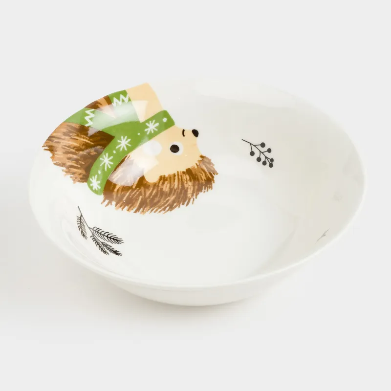 Набор посуды, детский, 1 перс, 3 пр, фарфор N, белый, Животные в шарфах, Forest animals, image-9