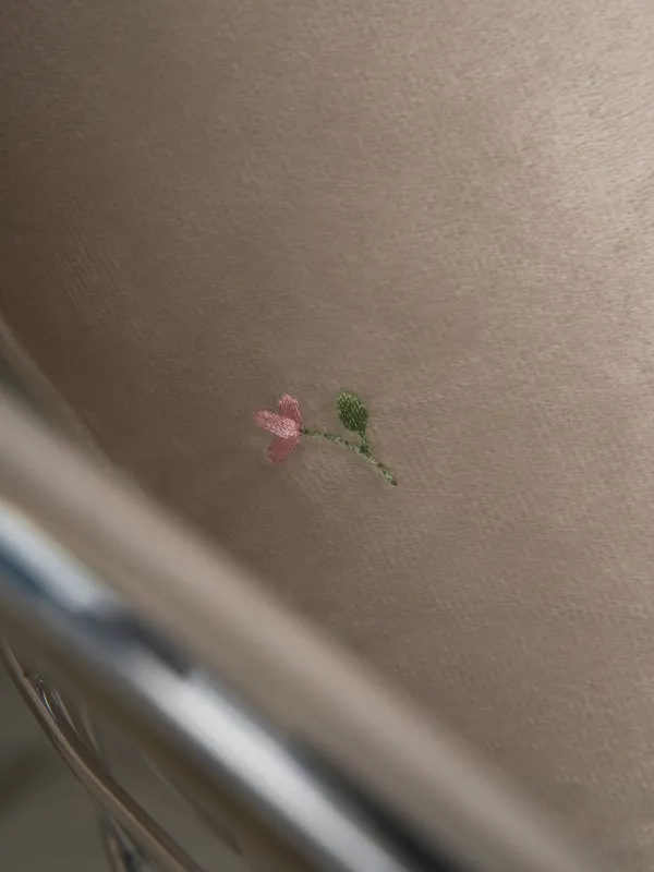 Подушка декоративная, 45х45 см, вельвет, бежевая, Цветы, Velvet, image-4