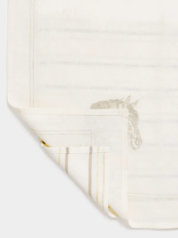 Полотенце кухонное, 40х60 см, 2 шт, хлопок, молочное, Лошадь/Полосы, Horse kitchen, image-3