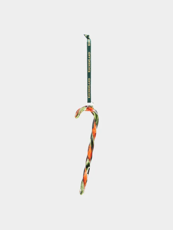 Игрушка елочная, 14 см, стекло, красно-зеленая, Леденец-трость, Figure christmas, image-1