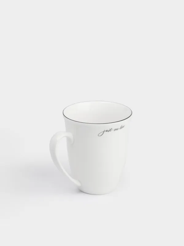 Кружка, 350 мл, фарфор N, белая, Just one love, Lovely story, image-1