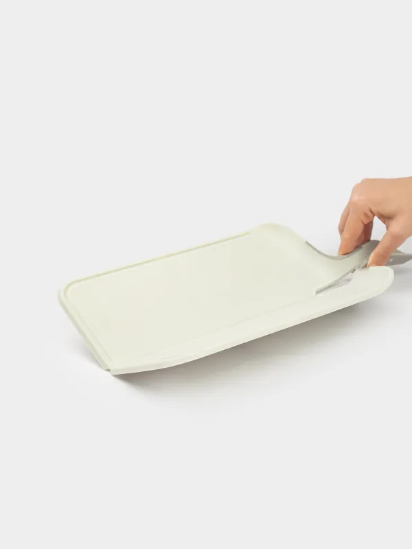 Доска-совок разделочная, 39х22 см, складная, с ручкой, пластик, молочная, Galori, image-5