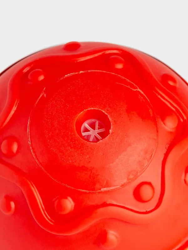 Игрушка для собак, 8 см, с пищалкой, резина, красная, Мяч Санты, Christmas pet, image-4