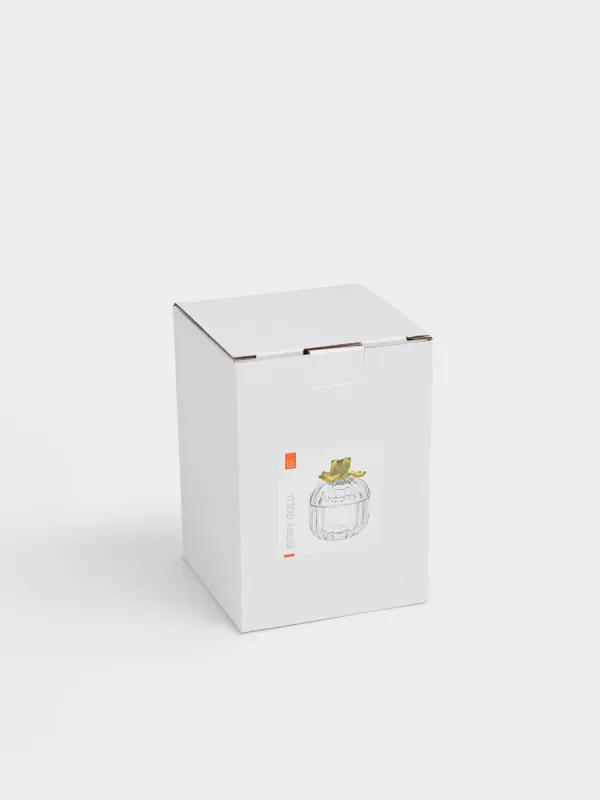 Емкость для хранения, 9х12 см, 170 мл, стекло Р/фарфор, Золотистый цветок, Ribby gold, image-5